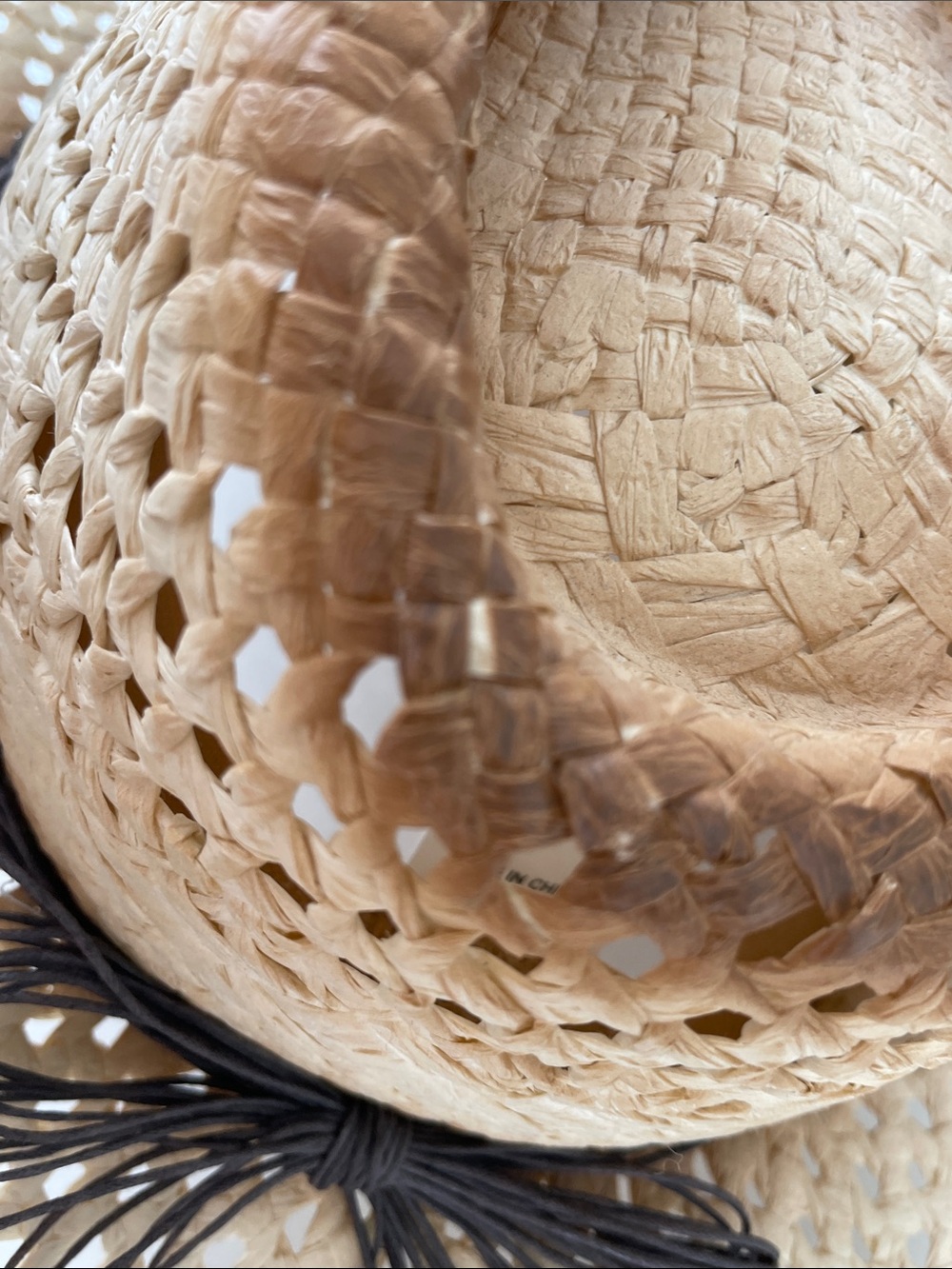 MILANI Straw Western Hat with Turquoise & Cream Bead Band - Picture 8 of 16